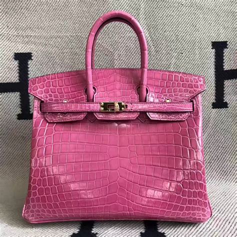 hermes pink crocodile birkin bag|hermes crocodile bag cost.